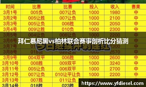 拜仁慕尼黑vs柏林联合赛事剖析比分猜测